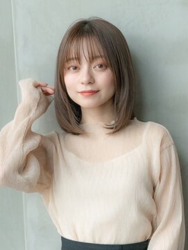 ケアリー 調布(Carelly) 大人かわいい前髪セシルカットココアブラウンフリンジウェーブ