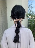編み下ろしヘアアレンジ