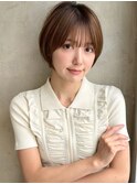 みね似合わせショートボブ30代40代50代前下がり小顔新宿丸顔面長