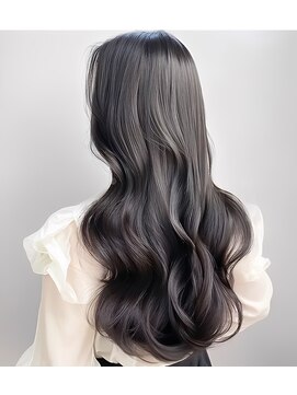 ケイバイミシェリー(kei by misherry) 透明感艶髪美髪抜け感チャコールグレー/前髪センターパート