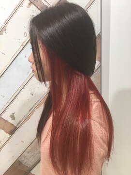アース オーセンティック 三鷹店(EARTH Authentic) ロング×レッドインナーカラー