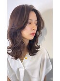20代 30代 40代 ふわミディ セクションカラー ショコラアッシュ