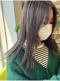 顔周りレイヤーシースルーグレージュ