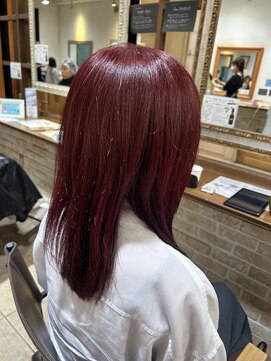 ネオリーブカップ 町田店(Neolive capu) Wカラー　レッド　ブリーチ　Neolivecapu町田店