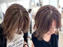 ベルバイグレイス(BELLE by grace)の雰囲気（細めのハイライトで大人可愛いstyleに☆白髪ぼかしハイライト）