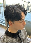 MEN’S HAIR/サーフカール/刈り上げセンターパート/北堀江