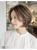 白髪ぼかしハイライト/白髪ぼかしカラー/40代50代ヘアスタイル