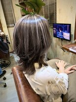 ジョージ(Jo-Ji)&nbsp;ホワイトハイライト×グレージュ　ソフトウルフ 30代40代