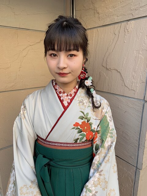 【ZENKO吉祥寺Chere】卒業式・成人式アレンジ編みおろしネジネジ