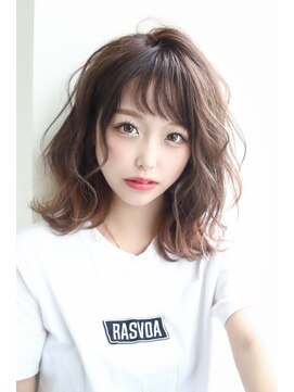 オズ 郡山桑野店(OZ) 【OZ田中】透明感ふわふわミディ#ブリーチなしグレージュ