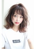 【OZ田中】透明感ふわふわミディ#ブリーチなしグレージュ