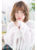 韓国風プリカール小顔前下がりボブ暖色系カラーa1