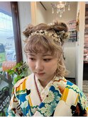 成人式ヘアセット◎ルーズアップ　個性的な華やかアレンジ♪