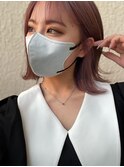 ピンクベージュ[ピンクベージュ/刈り上げボブ/20代/30代]