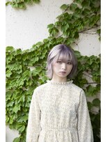 BL ブロッサム 高坂店(BL Blossom)&nbsp;ウルフボブ　ペールカラー　ラベンダーシルバー