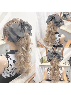 秋葉原コットン ヘアセット専門店 ルーズポニーテールアップスタイル