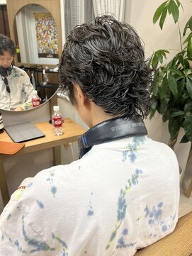 ウェルク(welc) メンズカット 波巻き ツイスパ 韓国風 センターパート