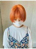 顔周りレイヤーダブルカラーボブおくれ毛前髪長岡新潟