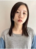 ミディアムボブ/切りっぱなしボブ/前髪長め