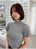 ２０代３０代４０代ミディアムボブ韓国レイヤーブラウンベージュ