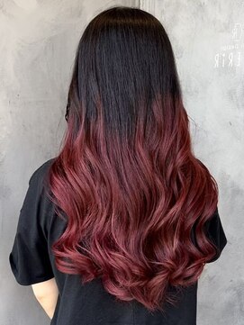 シェリール(CHERiR) 似合わせグラデーションカラー外国人風ロング巻き髪ピンク