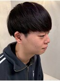 刈り上げ ツーブロックマッシュ 黒髪ショート メンズカット