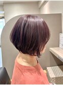 前下がりショートボブ/40代/50代/60代