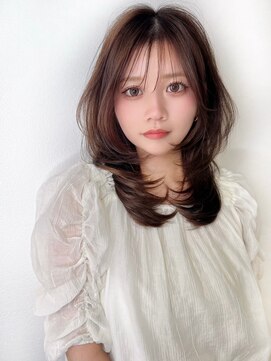 ボヌールウメダ(Bonheur UMEDA) ［梅田stylist芹原］韓国風ミディアムレイヤーダークココア