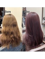 ヘアーアンドエステ サニープレイス(Hair&Esthe Sunny Place)&nbsp;ブリーチ履歴のあるお客様にピンクブラウン