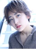 隙間バング ひし形美形 センターパート スウィングショート