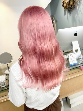 シェーン 仙台駅広瀬通店(schon) 【schon】ピンク×ホワイト×前髪×イヤリングカラー