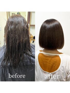 ガルボヘアー 桟橋店(garbo hair) オイルストレート 縮毛矯正 カット ボブ　艶髪