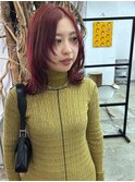 《SoSo》ブリーチなしダブルカラー×チェリーレッド