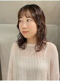 レイヤーパーマ　ミディアムパーマ　くせ毛風パーマ　y4