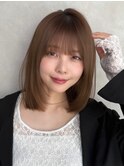 ◎小顔ワンカールレイヤーミルクティーベージュ