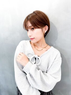 ロンド エメ 柏(Lond aimer) イメチェン×ブリーチなしダブルカラー縮毛矯正ショート前髪[柏]