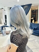 エアー 青山(AIR) ペールブルーレイヤーカットハイトーンカラー