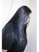 :ロングヘア :インナーカラー :ネイビーカラー :青紫