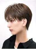 ツーブロックナチュラルダウンパーマシースルーマッシュ