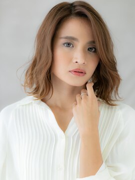 カバーヘア 上尾西口店(COVER HAIR) デザインカラー小顔ワンレンかきあげボブパーマ20代30代W上尾