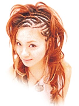 髪技空間アノン(anon) パンチの効いたカラーとエクステンションに加えたコーンロウ！