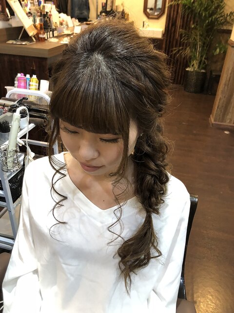 ナナメ編み下ろしお出かけセット　【ヘアセット】