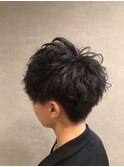 【＆WORKS】メンズくせ毛風パーマ　重めナチュラルマッシュ