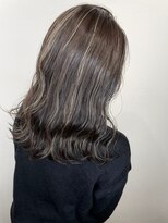 フロート 小阪店(float) ハイライトカラー_マロンベージュ Aラインボブ かきあげ