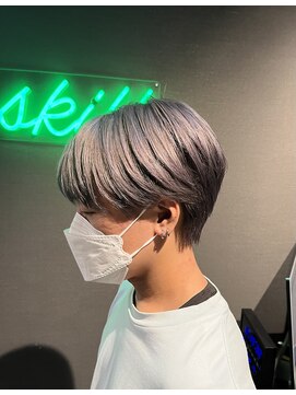 スキル(SKILL) シルバーカラー/メンズシースルーマッシュ