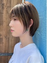 ロンドシエル 横浜(Lond ciel)&nbsp;前髪×韓国丸みショート×マロンベージュ【横浜王道ショート】