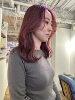 リノショアーズ ショウナン 辻堂店(RinoShores SHONAN)&nbsp;大人可愛いふんわりワンブリーチレッドレッドピンクカラー