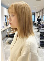 ラボヌールヘアー 札幌店(La Bonheur hair etoile) 【熊澤】ワンブリーチミルクティーベージュ