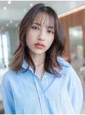 韓国レイヤーくびれヘア透明感カラー髪質改善前髪