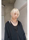 メンズウルフ/ブロンドヘアー/ホワイトカラー/ハイトーンウルフ